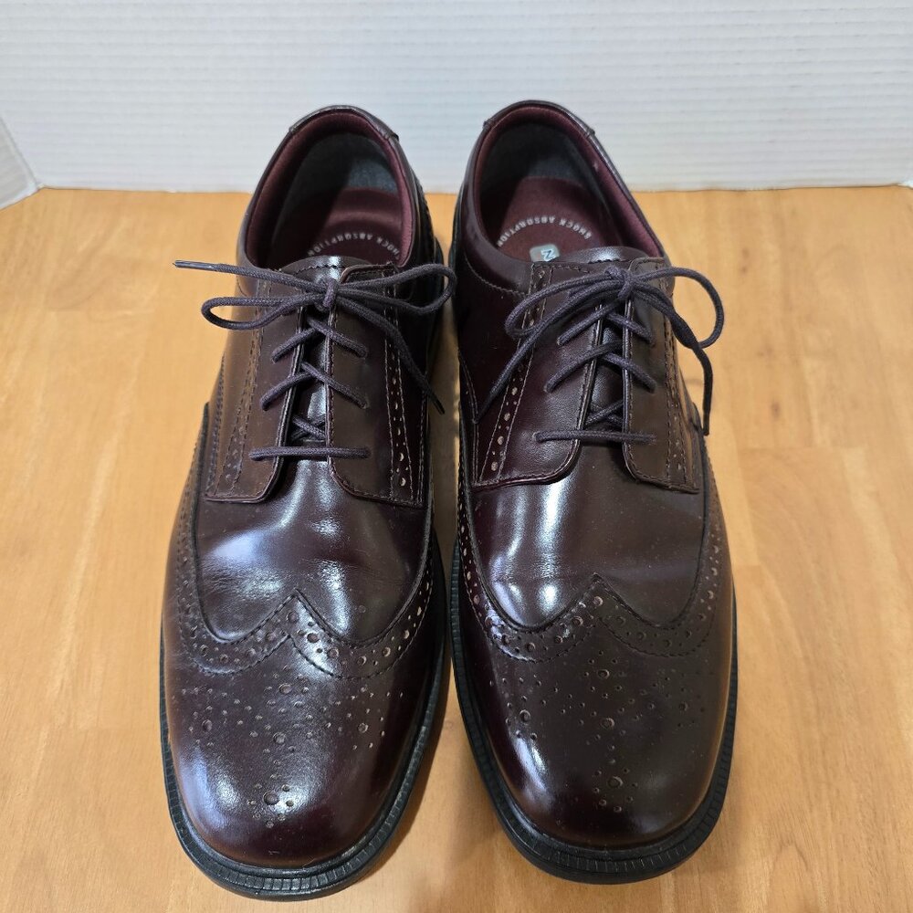 Nunn Bush Wingtip Oxford Dynamic Comfort Slip Resistant Drk Burgundy Leather 10W